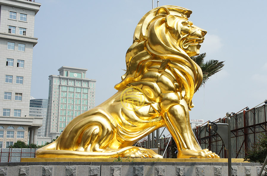 廣西南寧國際金融中心金色銅獅子工程 廣西南寧國際金融中心金色銅獅子工程