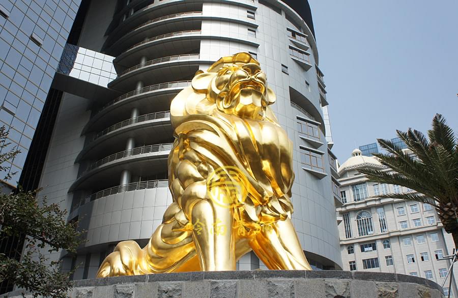 廣西南寧國際金融中心金色銅獅子工程 廣西南寧國際金融中心金色銅獅子工程
