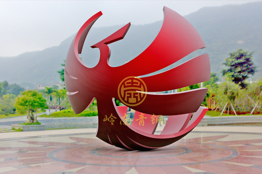 中山華藝集團《全球鳳凰》不銹鋼雕塑